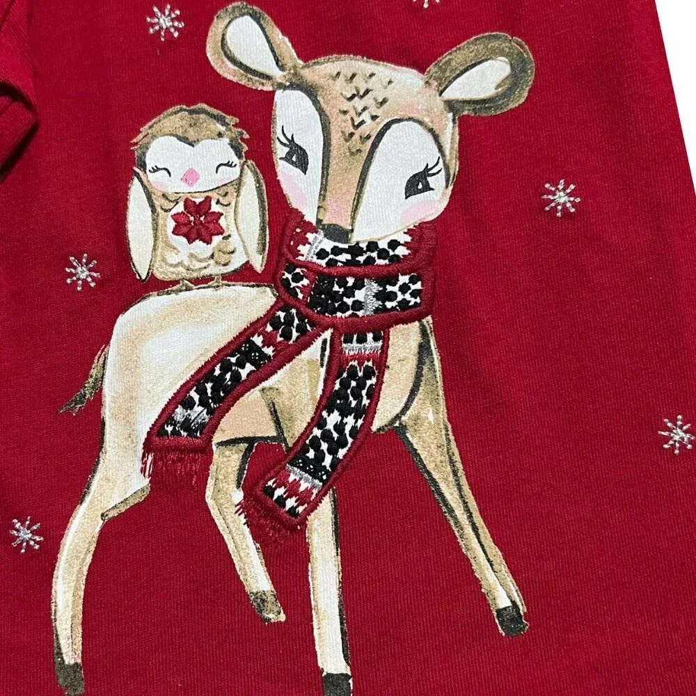 NEW Gymboree 6-12m Christmas Reindeer Owl Shirt